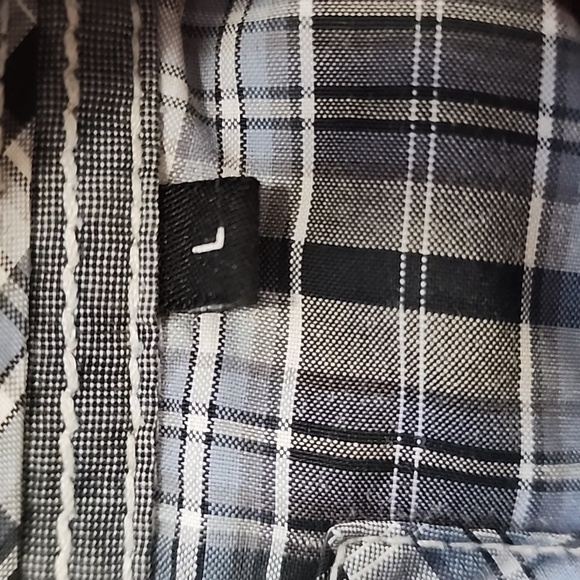 Various Artist Blue Black Plaid Snap Pearl Front Shirt, sz LG - Picture 3 of 10